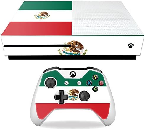 עור Mainyskins תואם ל- Microsoft Xbox One S - דגל מקסיקני | כיסוי עטיפת מדבקות ויניל מגן, עמיד